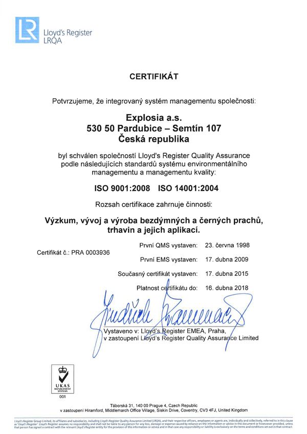 ISO certifikát